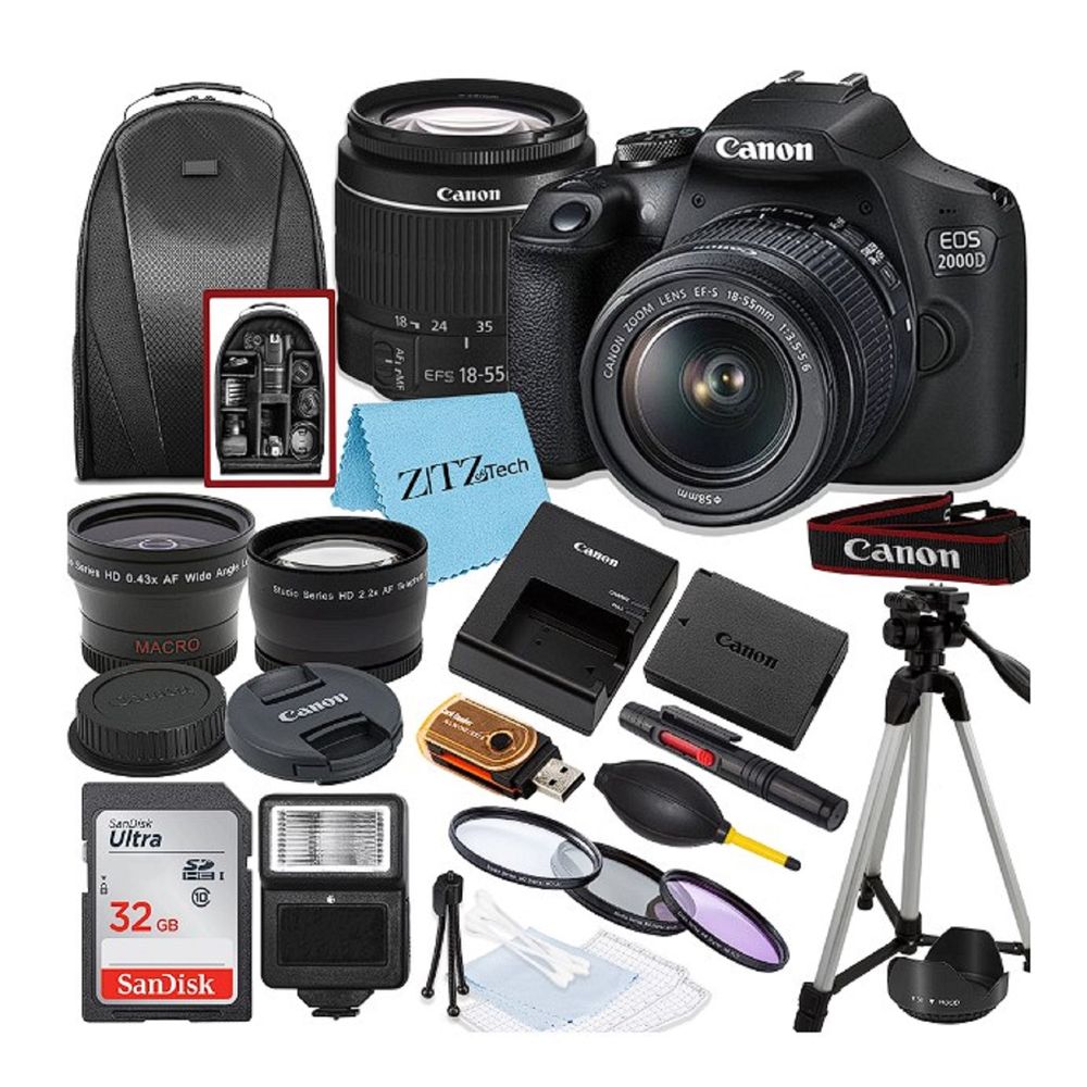 Canon CN2000D EOS 2000D / Rebel T7 DSLR Camera with 1855mm Lens, SanD