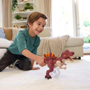 Fisher-Price Imaginext Jurassic World Sprinting Spinosaurus Dinosaur Toy with Trigger-Activated Movement, Realistic Spiny Fin, 9 Inch, Multi