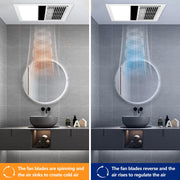 Flyingfox TFS03 Bathroom Exhaust Fan Heater Combo, 2300 Watt Heater, 150 CFM Ventilation, LED Light, Quiet 1.5 Sones, White
