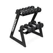 Weider WDBKR10020 100 Lb. Dumbbell Set with 2-Tier Storage Rack Dumbbell 3 Boxes