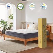 G & J Queen Mattress, 12 Inch Hybrid Memory Foam Mattress in a Box with Pocket Springs, Medium Firmness, Full, Gray