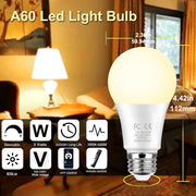 NOBRAND E26 A60 9W Smart LED Light Bulb, Color Changing, Stepless Dimmable 2700K-6500K, 800 Lumens, Remote Control