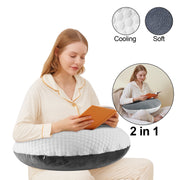MOONORAH DI-JYDF1443 Reading Pillows for Gaming, Ergonomic U-Shaped Lap Pillow, Dark Gray Spelling White