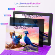 TENKER 17.9 Portable DVD Player, 6 Hours Rechargeable Battery, Purple