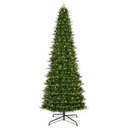Holiday Time Sheridan Sure-Lit Pole Slim Pine Artificial Christmas Tree, 12 ft, 800 Color-Changing LED Lights, Green
