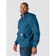 Carhartt Men's Paxton 1/4 Zip Sweatshirt, Heavyweight Rain Defender, Dark Tranquil Blue Heather, X-Large, 100617HT0-XL