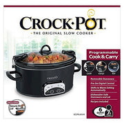 Crock-Pot SCCPVL605-B 6-Quart Cook and Carry Smart Pot Slow Cooker, Black