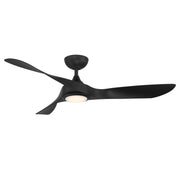 WAC Lighting Swirl 54in Smart Ceiling Fan with Integrated Dimmable LED Light, Soft Brass and Matte Black, Bluetooth Remote, Energy Efficient DC Motor, F-074L-SB/MB