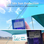 Easierhike 10x10 Beach Tent Sun Shelter, UPF 50+ Sun Protection, Windproof, Water-Resistant, Portable with Carry Bag, Turquoise