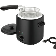 Mainstays 2QT Round Deep Fryer, Black - Adjustable