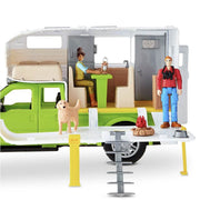 Adventure Force Ford F-350 Camping Adventure Vehicle Play Set, 8 Pieces, Realistic Lights and Sounds, Green and White