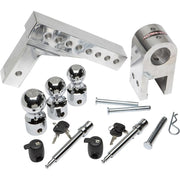 Uriah Products 623411 Aluma-Tow Adjustable Trailer Hitch, 12,000 lb Towing Capacity, 3 Interchangeable Hitch Balls, Locking Pins, Rustproof Aluminum, Fits 2-Inch Receivers