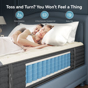 Babo Care Queen Size Hybrid Mattress, 14 Inch Double Sided, Cooling Gel Memory Foam, Pocket Spring, Motion Isolation, Pressure Relief
