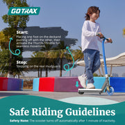 GOTRAX Scout 2.0 Kids Electric Scooter, 80W Motor, 6 MPH Max Speed, Colorful LED Front Wheel and Deck, Lightweight Aluminum Frame, Blue