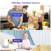 HelloBaby HB6256-M Video Baby Monitor, 5.0-Inch IPS LCD Screen, Remote Pan Tilt Zoom, 2.4GHz FHSS Wireless, Infrared Night Vision, Two-Way Audio, Room Temperature Display, Lullaby Player, White
