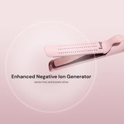 L'ANGE HAIR Le Duo Edge 2-in-1 Titanium Styler Flat Iron Straightener & Curling Iron, 1in Wide Titanium Plates, Blush