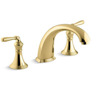 Devonshire 2-Handle Deck and Rim-Mount Roman Tub Faucet Trim Kit in Vibrant Polished Brass (Valve No