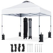 CHITOOMA 10x10ft Pop-Up Canopy Tent, Waterproof, UPF 50+ Sun Protection, Adjustable Height, Alloy Steel Frame, Straight Leg, Outdoor Shelter, White