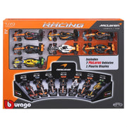 Bburago Formula 1 McLaren Die-Cast Model Car Set, 7 Vehicles, 1/43 Scale, Display Stand Included, Multi-Color, 38169