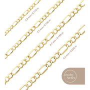 Jewelry Atelier Gold Filled Figaro Chain Necklace, 14K Solid Yellow Gold, Unisex, Multiple Widths 2.8mm to 5.6mm, Various Lengths, GFFIG5.620