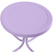 Crosley Furniture Griffith Outdoor Side Table, Retro Lavender Gloss, Weather-Resistant Steel, Compact Round Pedestal, Supports 100 lbs