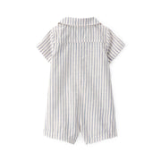 Carter's Baby Boys One Piece Short Sleeve Romper, White Blue Striped, 24M