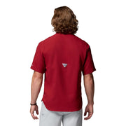 Columbia Men's PFG Tamiami II Short Sleeve Shirt, UPF 40 Sun Protection, Moisture-Wicking, Breathable Venting, Beet, X-Large Tall, 128705