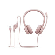 Logitech Headphones with Noise-Cancelling Microphone, Rose