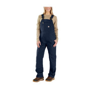 Carhartt Flame-Resistant Rugged Flex Loose-Fit Duck Bib Overalls for Women, Dark Navy, Medium, 105780