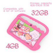 CUPEISI Kids Tablet, 7 Inch IPS HD Display, Android 12, 1.5GHz Quad-Core Processor, 4GB RAM, 32GB Storage, Dual Cameras, Parental Controls, Shockproof Case