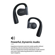 Cleer ARC II Open-Ear True Wireless Bluetooth Headphones with Snapdragon Sound, Dual Mic, IPX5 Sweat Resistant, 35 Hours Playtime, Blue