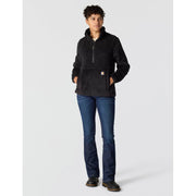 Carhartt Women's Loose Fit Fleece Pullover, 9.7-Oz Polyester, Secure Zipper Pocket, Elastic Cuffs, Black, X-Large, 106470