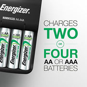 Energizer AA/AAA NiMH Rechargeable Charger with 2 AA Batteries Included-CHVCWB2