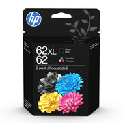 HP N9H67FN#RFD 62XL Black and Tri-Color Ink Cartridge Combo, High Yield, 2-Pack, Compatible with HP OfficeJet Printers