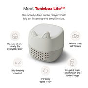 Tonies Toniebox Lite Screen-Free Audio Player Starter Set with Rubie Creative Tonie, Red, Ages 1-12+, 11005184-02