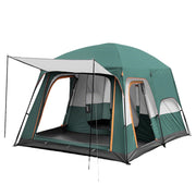 SHIBAILI SHIBAILI-746308-8654488 8 Person Family Camping Tent, Two-Bedroom Layout, Waterproof 210T Oxford Cloth, Superb Ventilation, Brown