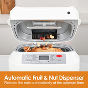 Kitchen In The Box 2lb Bread Maker with 12-in-1 Baking Programs, Auto Fruit Nut Dispenser, 13-Hour Delay Timer, Nonstick Pan, Keep Warm Function, Purple, KBM18