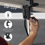 Fellowes Platinum Series Single Monitor Arm for Up to 40-Inch Monitors, Full Motion with 360 Rotation, VESA Mount, Integrated USB Ports, Black, 8043301