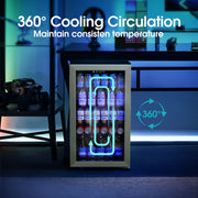 Goosiay Beverage Refrigerator, 130 Can Capacity, 3.2 cu ft, Energy Efficient, Touchpad Control, Silver Mini Bar Cooler