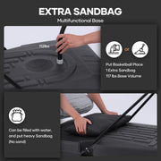 MaxKare 44In Portable Basketball Hoop, Adjustable Height 7.5 ft to 10 ft, Oversized Polycarbonate Backboard, Upgraded Large Base with Sandbag, Built-In Wheels
