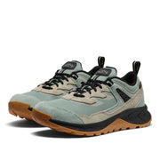KEEN Women's Hightrail Low Waterproof Hiking Shoes, Durable Leather, Lightweight Cushioning, Iceberg Green/Abbey Stone, 9.5