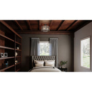 Quoizel Fortress 3 Light Semi-Flush Mount Ceiling Light, Mottled Silver, Textured Glass, Dimmable, 16 Inch, FTS1716MM