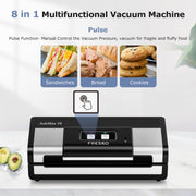 FRESKO Full Automatic Food Vacuum sealer, Built-in Cutter and Bag Storage with 2 Rolls Bags