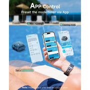 WYBOT C2 Cordless Robotic Pool Cleaner, Dual Filtration, Brushless Triple-Motor, Smart Navigation, App Scheduling, 2152 Sq.ft Coverage, Gray & Green