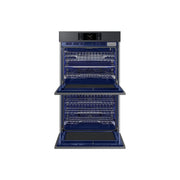 Samsung Bespoke 30 Inch Double Wall Oven, Electric Convection, AI Pro Cooking Camera, Flex Duo Dual Oven, Air Fry, Steam Cook Plus, Matte Black Steel, NV51CG700DMT