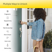 Yale Assure Lock 2 Touch Smart Wi-Fi Biometric Deadbolt, Black Suede Powder Coat, YRD430-F-WF1-BSP
