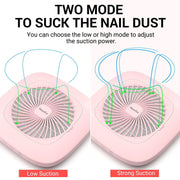 MelodySusie Nail Dust Collector with Reusable Filter, Powerful Electric Suction Machine, Pink - Low Noise