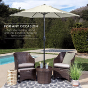 Best Choice Products 7.5 ft Market Patio Umbrella with Steel Frame, Weather-Resistant Ivory Polyester Canopy, Push Button Tilt, Crank Lift SKY11825