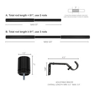 Better Homes & Gardens 2304E08 Brushed Nickel Cylinder Adjustable Curtain Rod, 1 in Diameter, 42-120 in