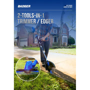 Wild Badger Power 40V Multi-Combo String Trimmer Leaf Blower Wheeled Edger Kit with 2Ah Battery and Charger
